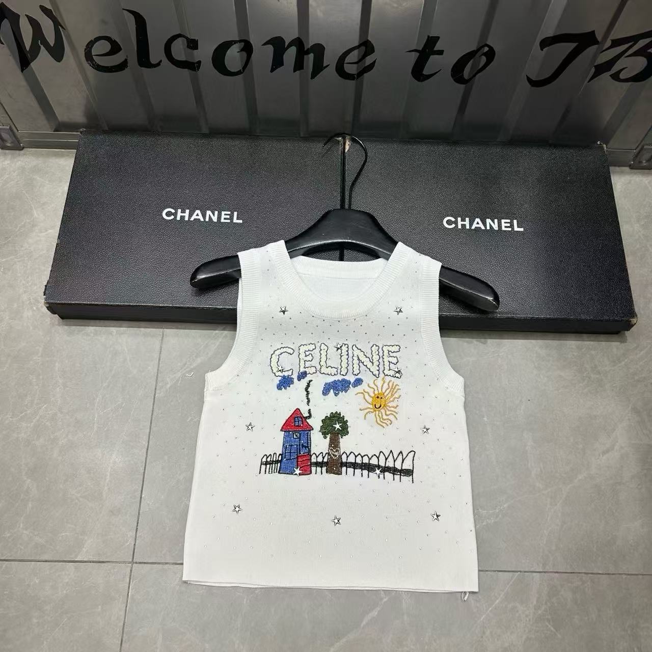 CEL1NE 凱旋門 ラインストーン レタード ウール ベスト【50％割引+送料無料】