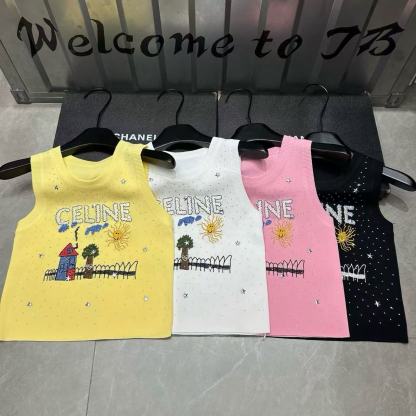 CEL1NE 凱旋門 ラインストーン レタード ウール ベスト【50％割引+送料無料】