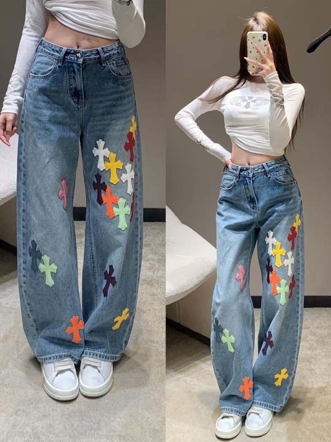 Chr0me Heartsクロスパターンジーンズ【50％割引+送料無料】