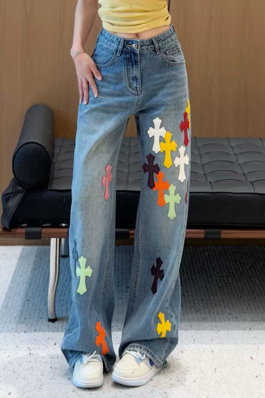 Chr0me Heartsクロスパターンジーンズ【50％割引+送料無料】