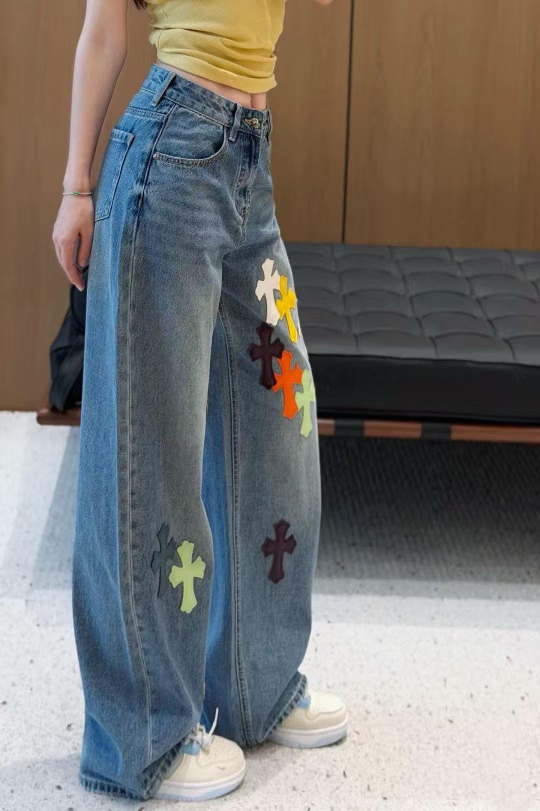 Chr0me Heartsクロスパターンジーンズ【50％割引+送料無料】