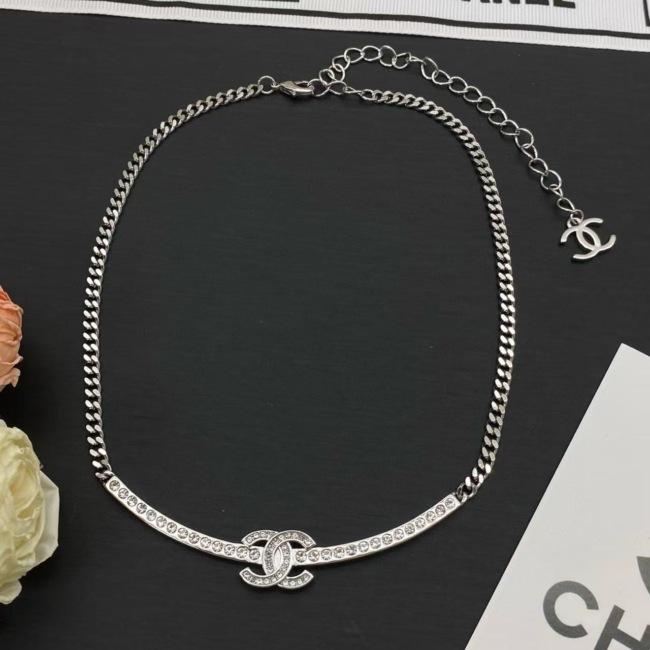 CHANE1 ダブルC ダイヤモンドネックレス【50％割引+送料無料】