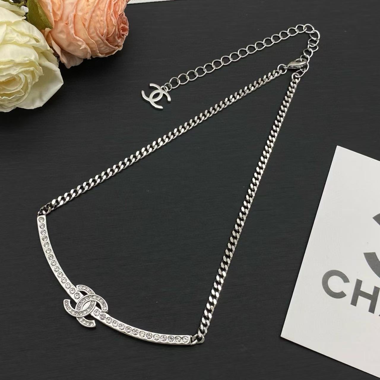 CHANE1 ダブルC ダイヤモンドネックレス【50％割引+送料無料】