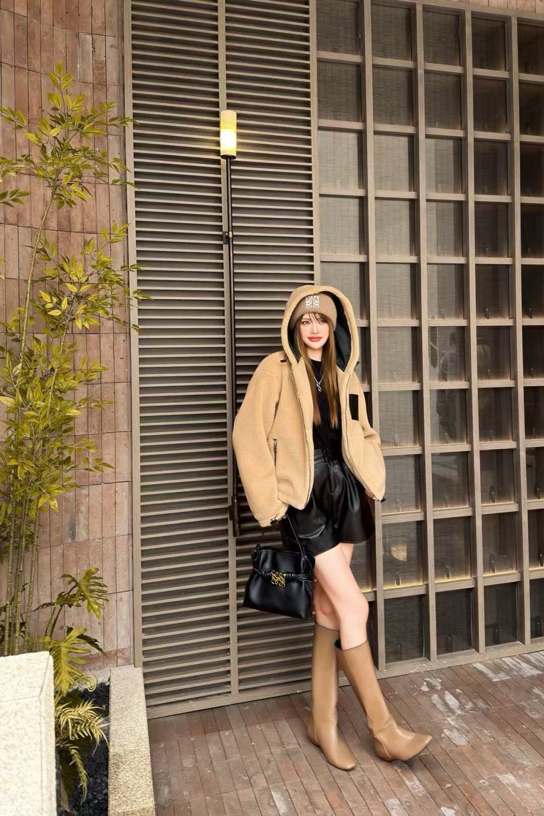 L0WEW フード付きシェルパジャケット【50％割引+送料無料】