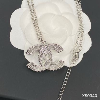 CHANE1 ダブルC ダイヤモンドネックレス【50％割引+送料無料】