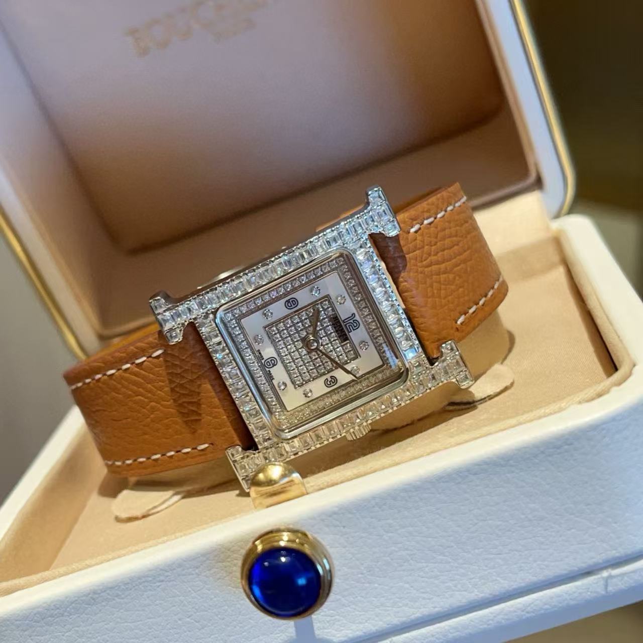 HERME5 高品質ダイヤモンドセット Hストラップ レディースウォッチ【50％割引+送料無料】