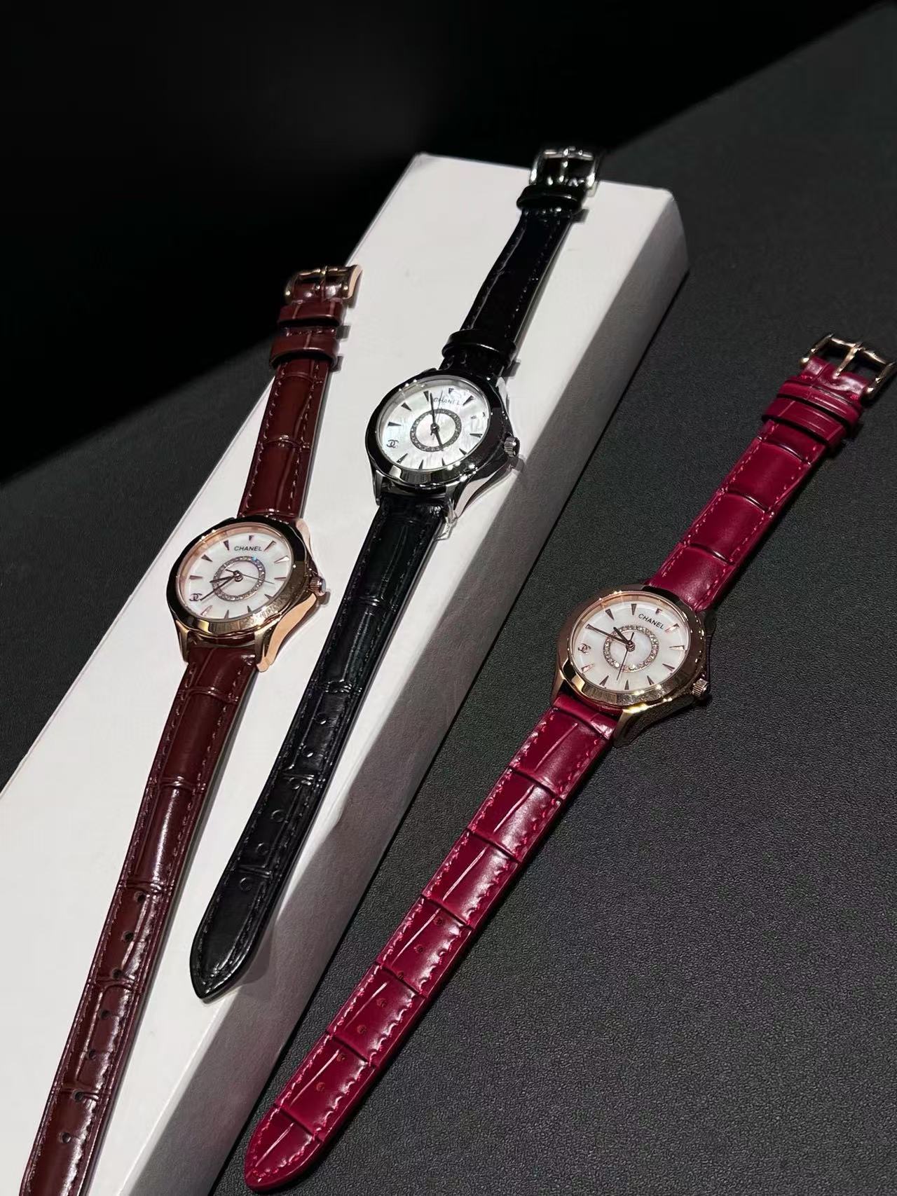 CHANE1 レザーストラップ レディースウォッチ【50％割引+送料無料】