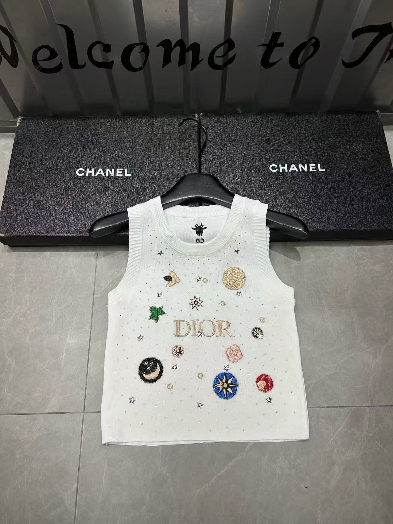 DIOR エンブロイダリー レタープリント ウールベスト【50％割引+送料無料】