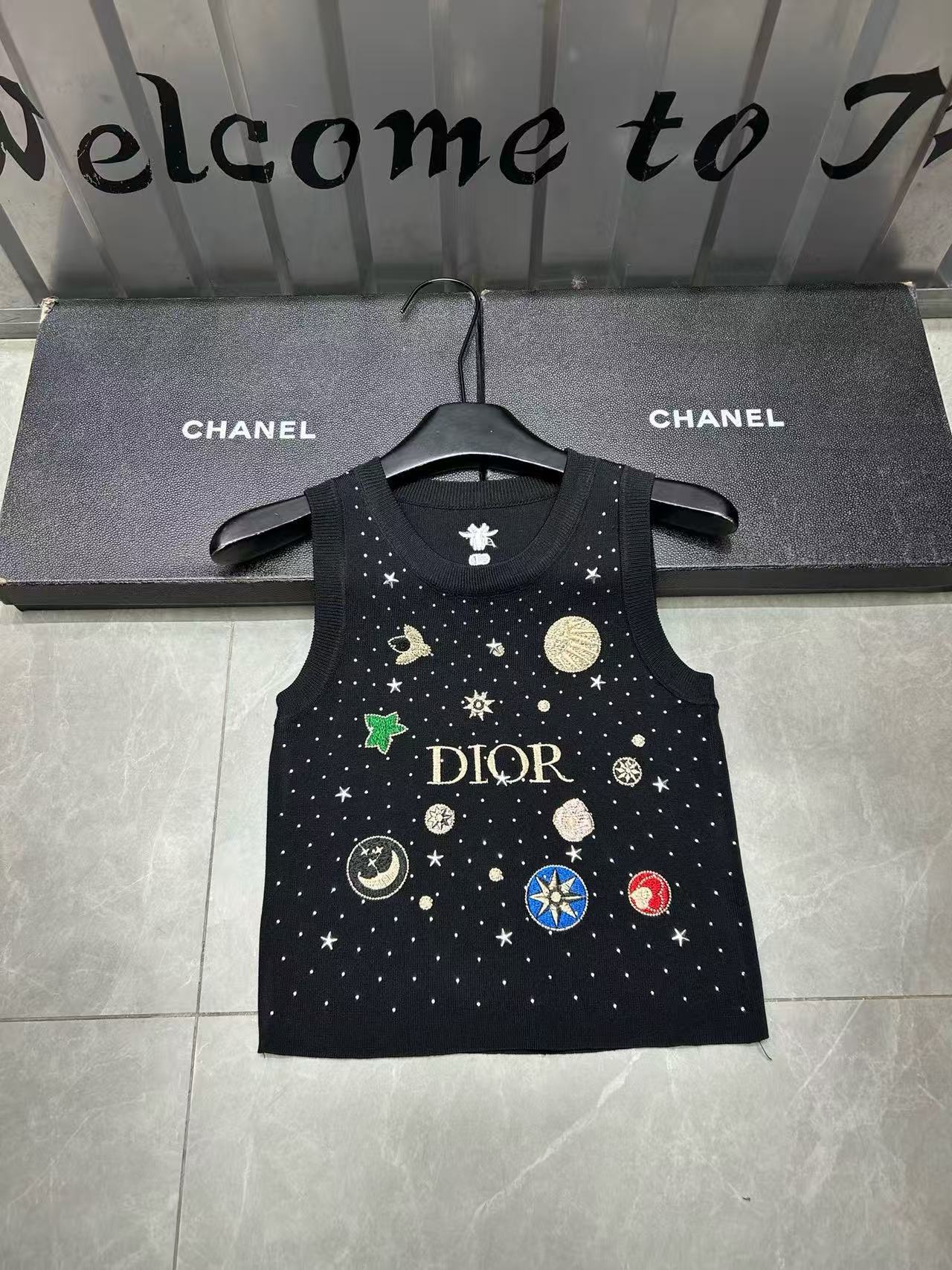 DIOR エンブロイダリー レタープリント ウールベスト【50％割引+送料無料】