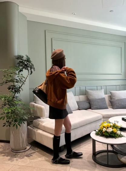 LVフード付きシアリングコート【50％割引+送料無料】