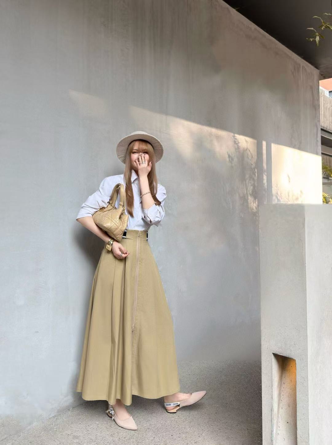 DIOR エラスティックウエスト ミディスカート【50％割引+送料無料】