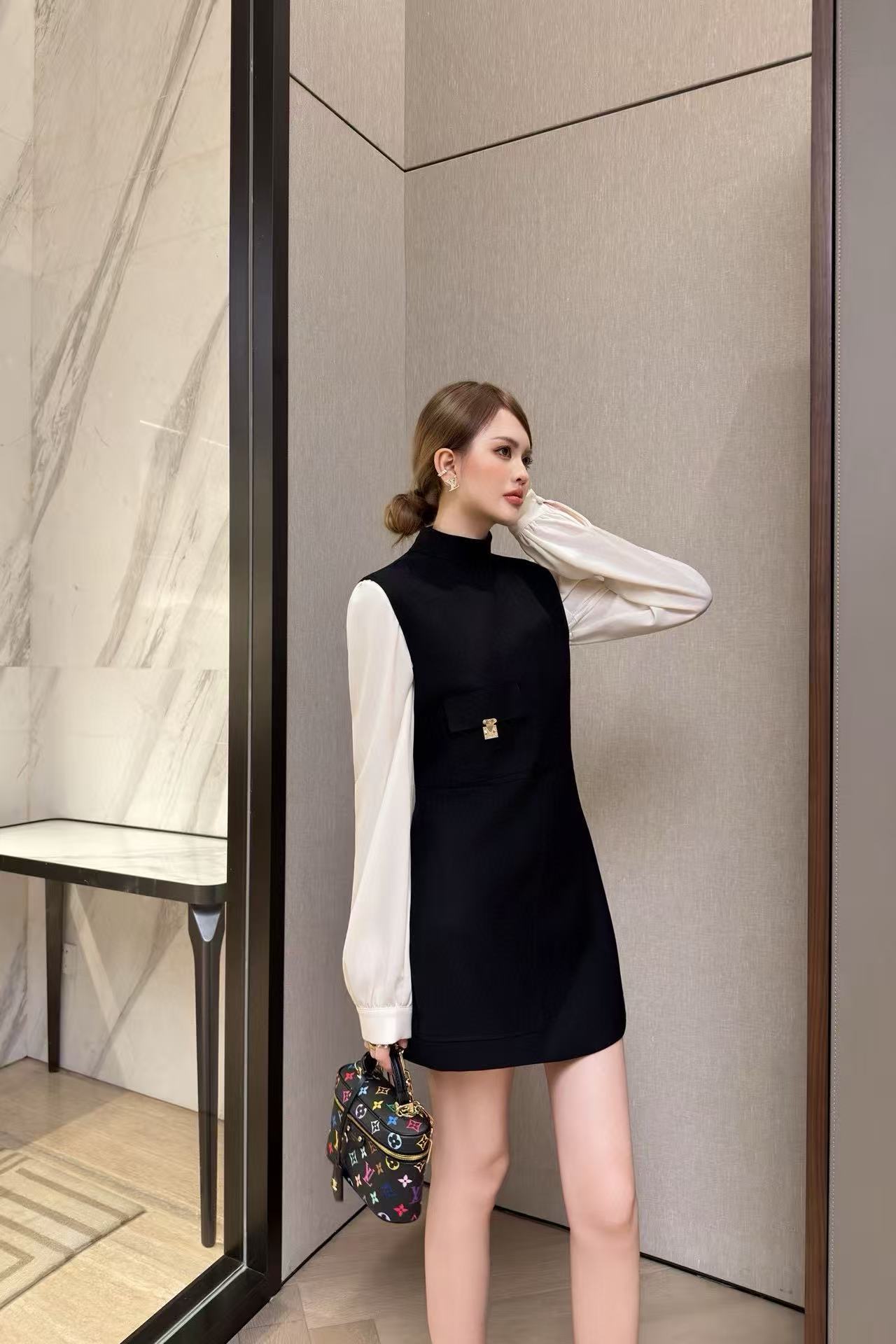 LVミニマリストノースリーブドレス【50％割引+送料無料】