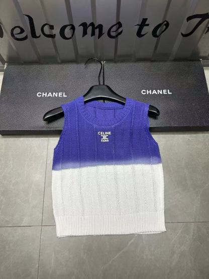 CEL1NE 刺繍レター凱旋門ウールベスト【50％割引+送料無料】