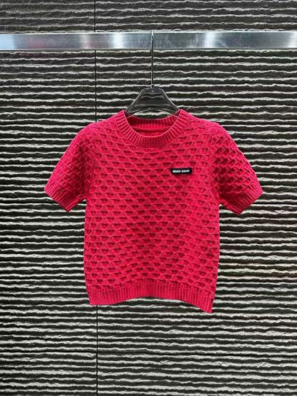 M1UM1U シンプルニット半袖セーター【50％割引+送料無料】