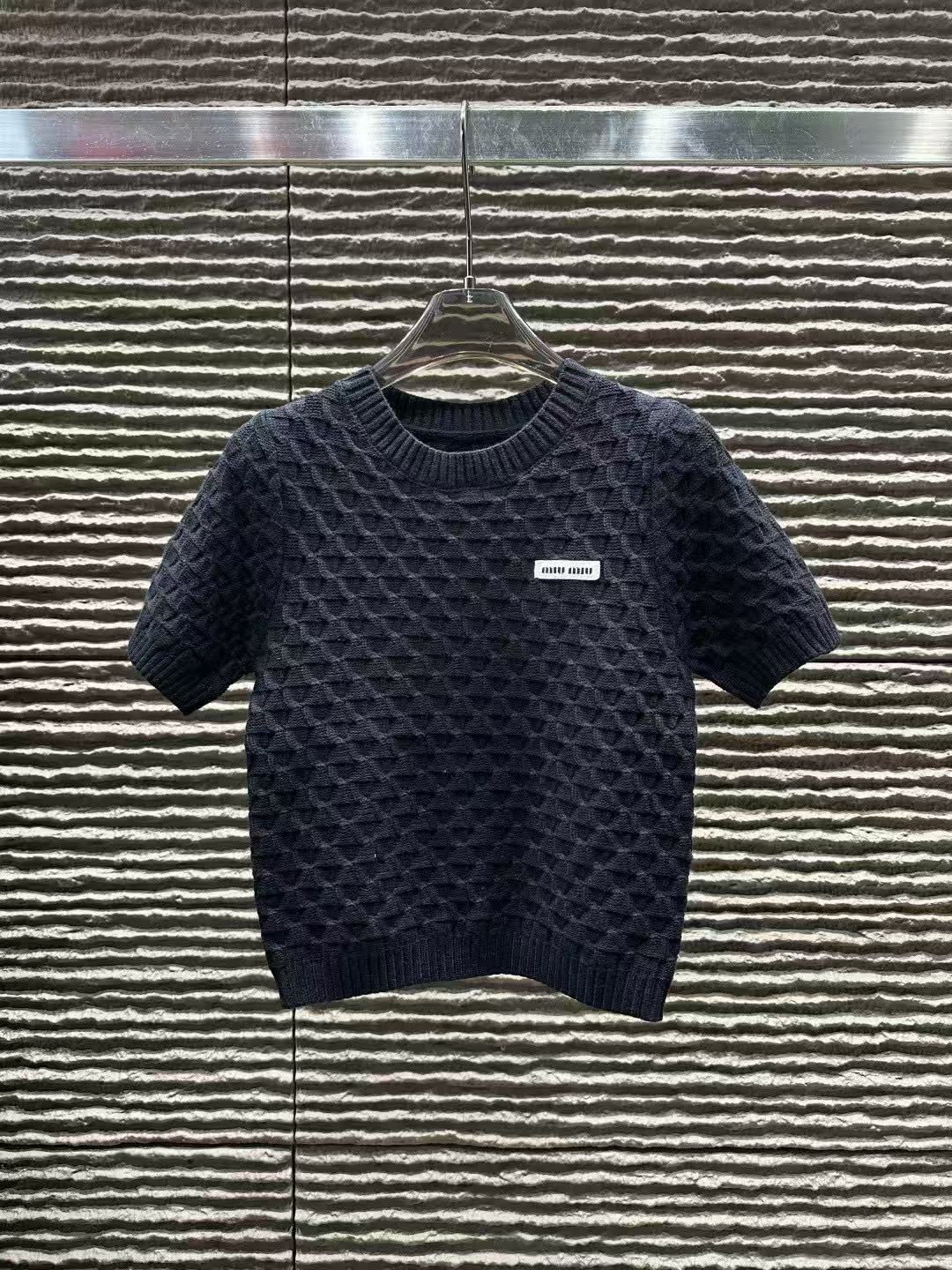 M1UM1U シンプルニット半袖セーター【50％割引+送料無料】