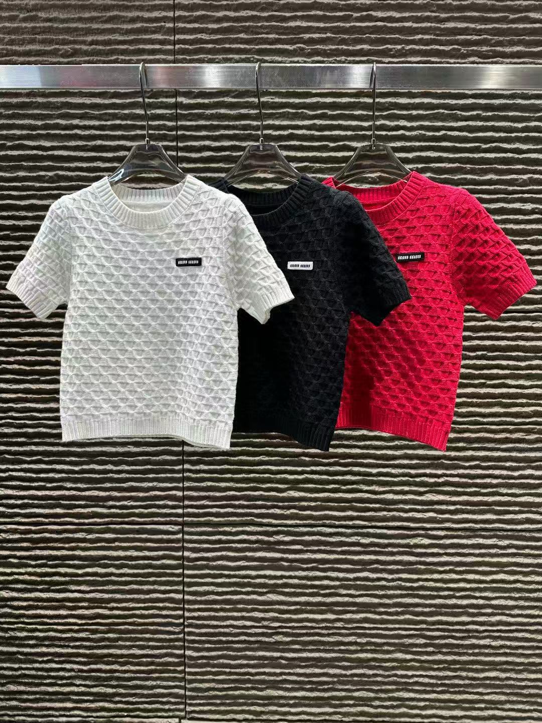 M1UM1U シンプルニット半袖セーター【50％割引+送料無料】