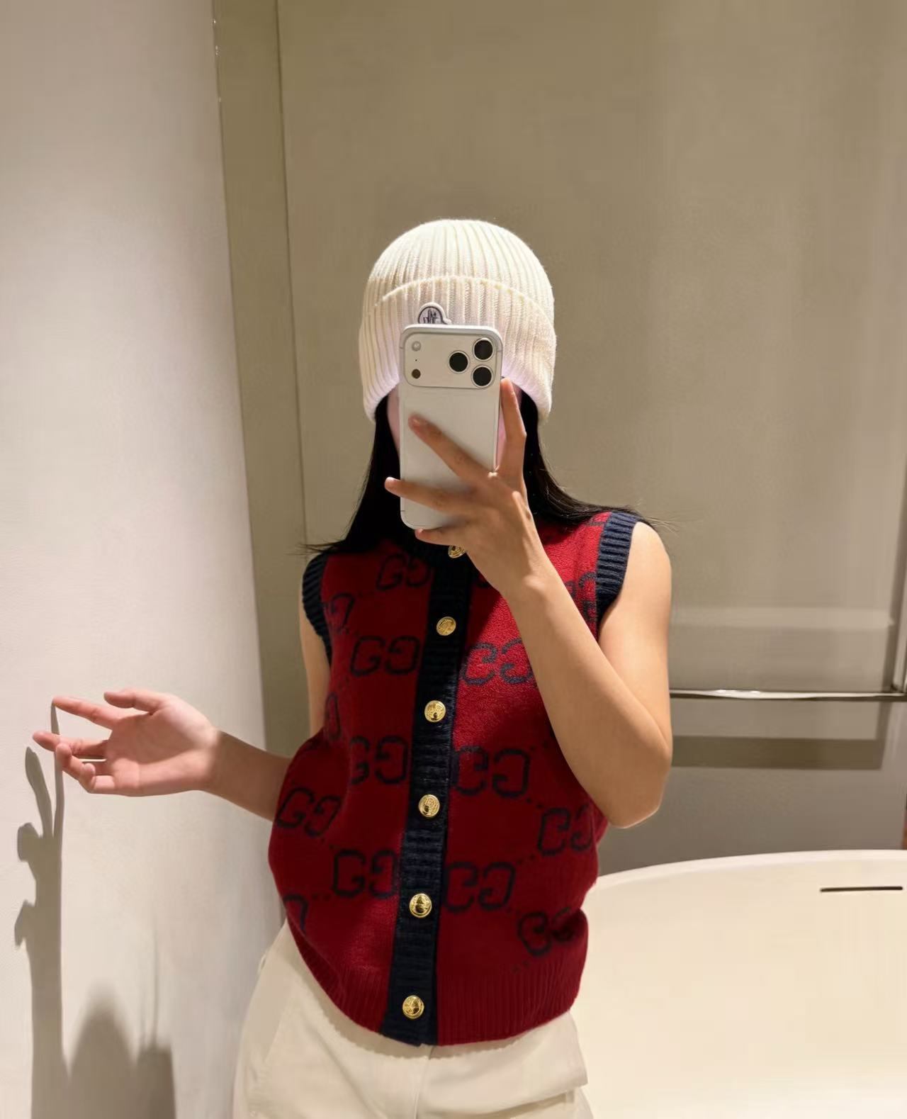 GUCC1 メタルボタンウールベスト【50％割引+送料無料】