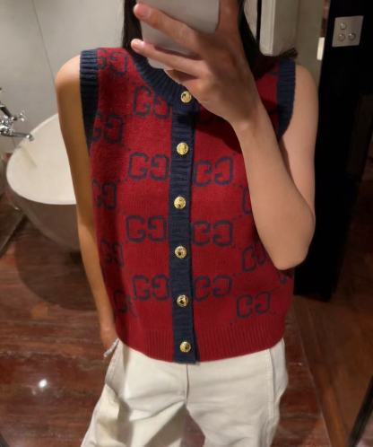 GUCC1 メタルボタンウールベスト【50％割引+送料無料】