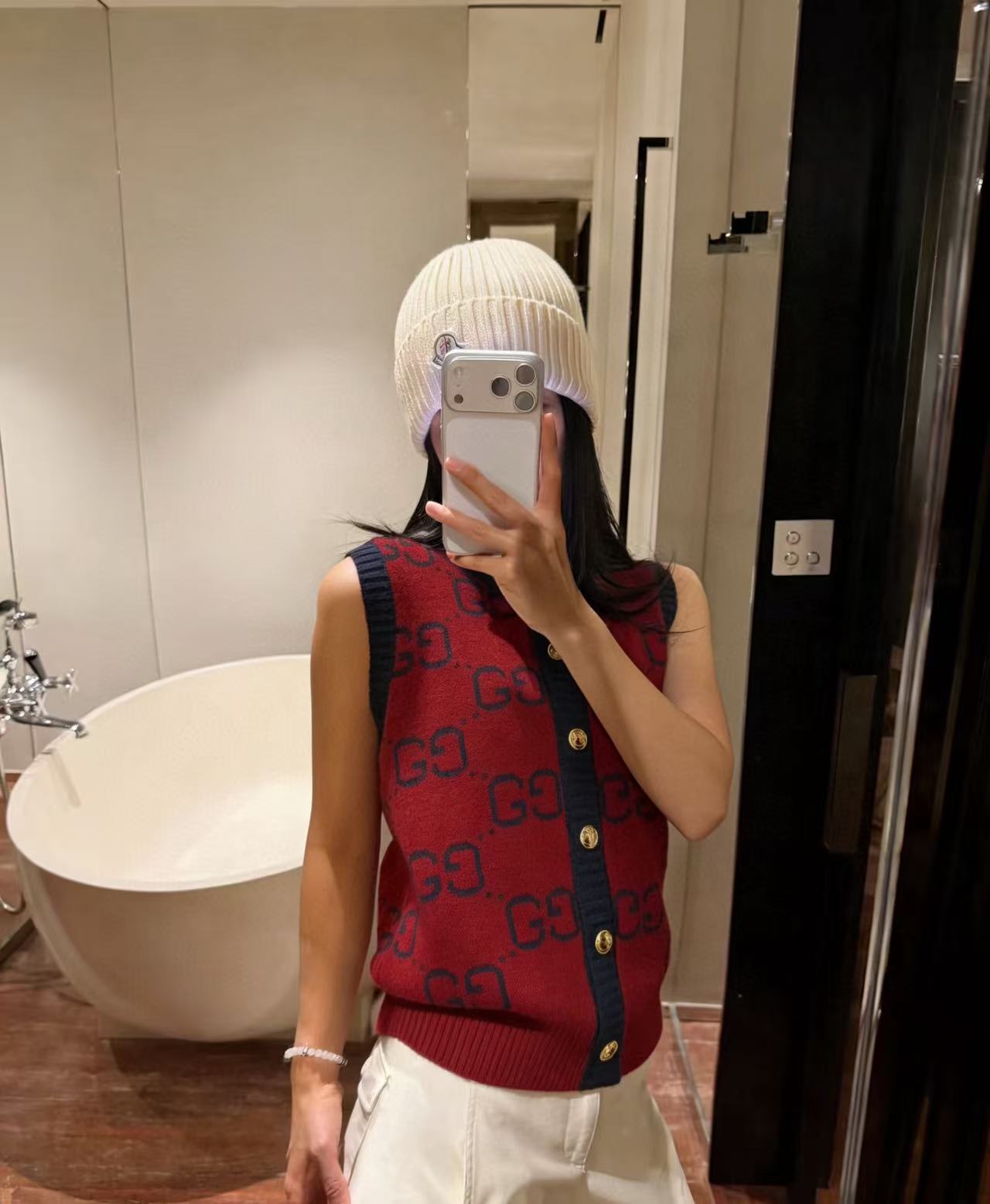 GUCC1 メタルボタンウールベスト【50％割引+送料無料】