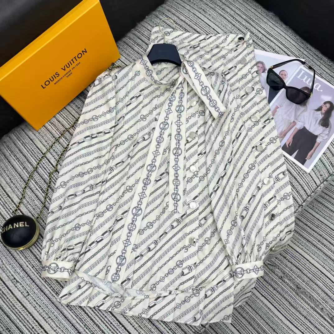 LVプリントシャツとスカートのツーピースセット【50％割引+送料無料】