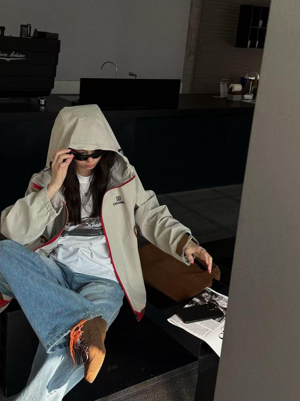 CHANE1 シンプルジップアップフードジャケット【50％割引+送料無料】