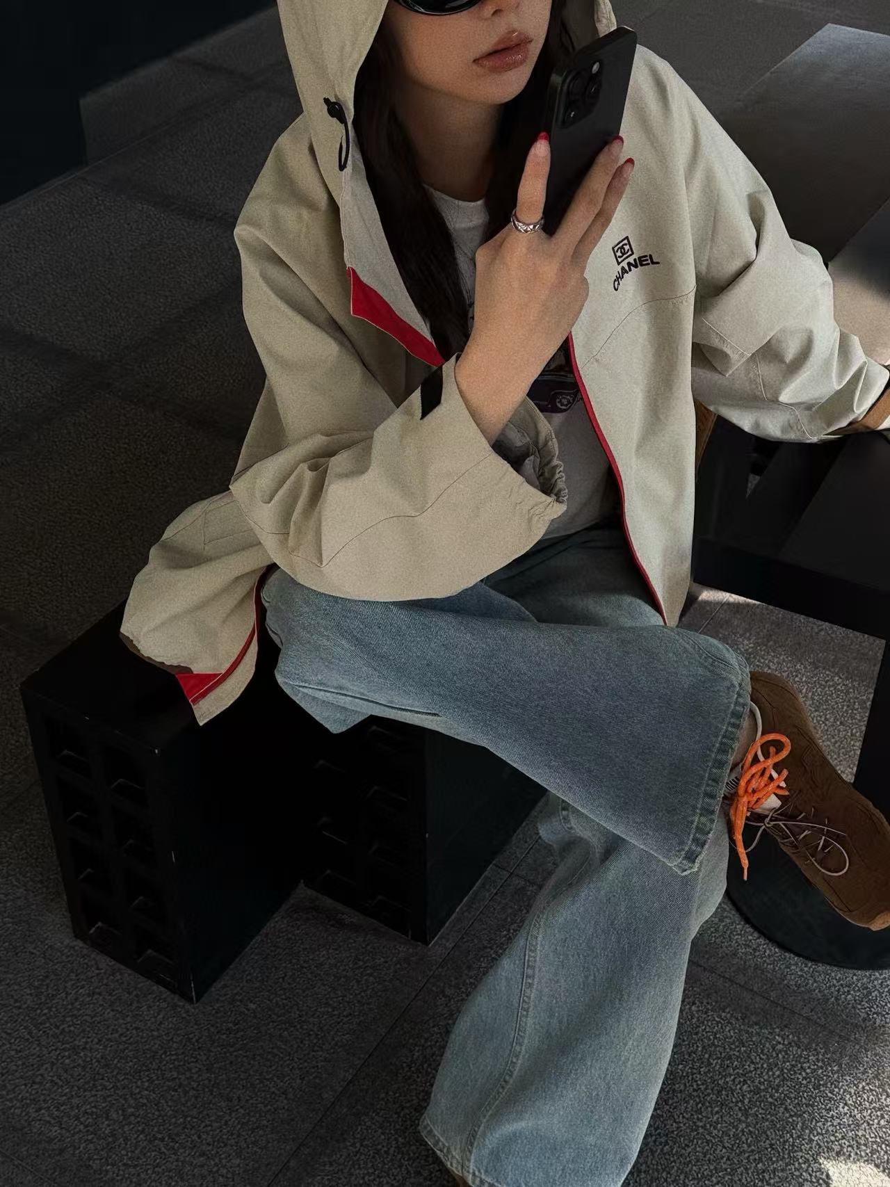 CHANE1 シンプルジップアップフードジャケット【50％割引+送料無料】