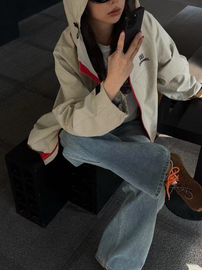 CHANE1 シンプルジップアップフードジャケット【50％割引+送料無料】