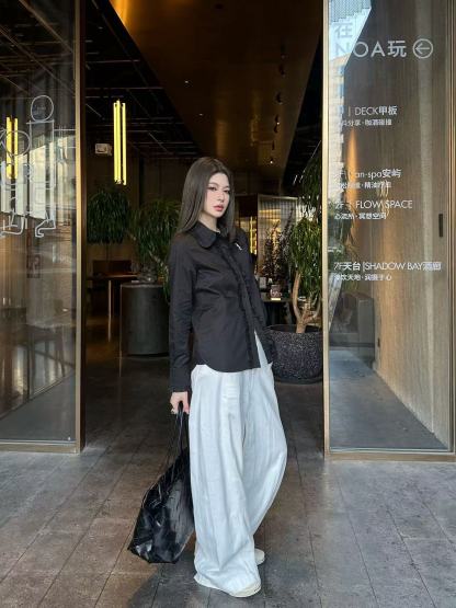 YSL フリル刺繍ロゴシャツ【50％割引+送料無料】