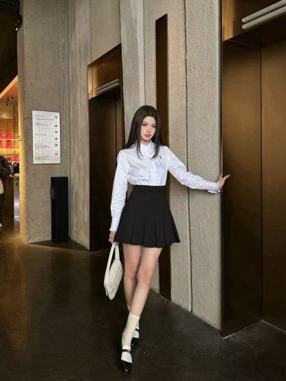 YSL フリル刺繍ロゴシャツ【50％割引+送料無料】