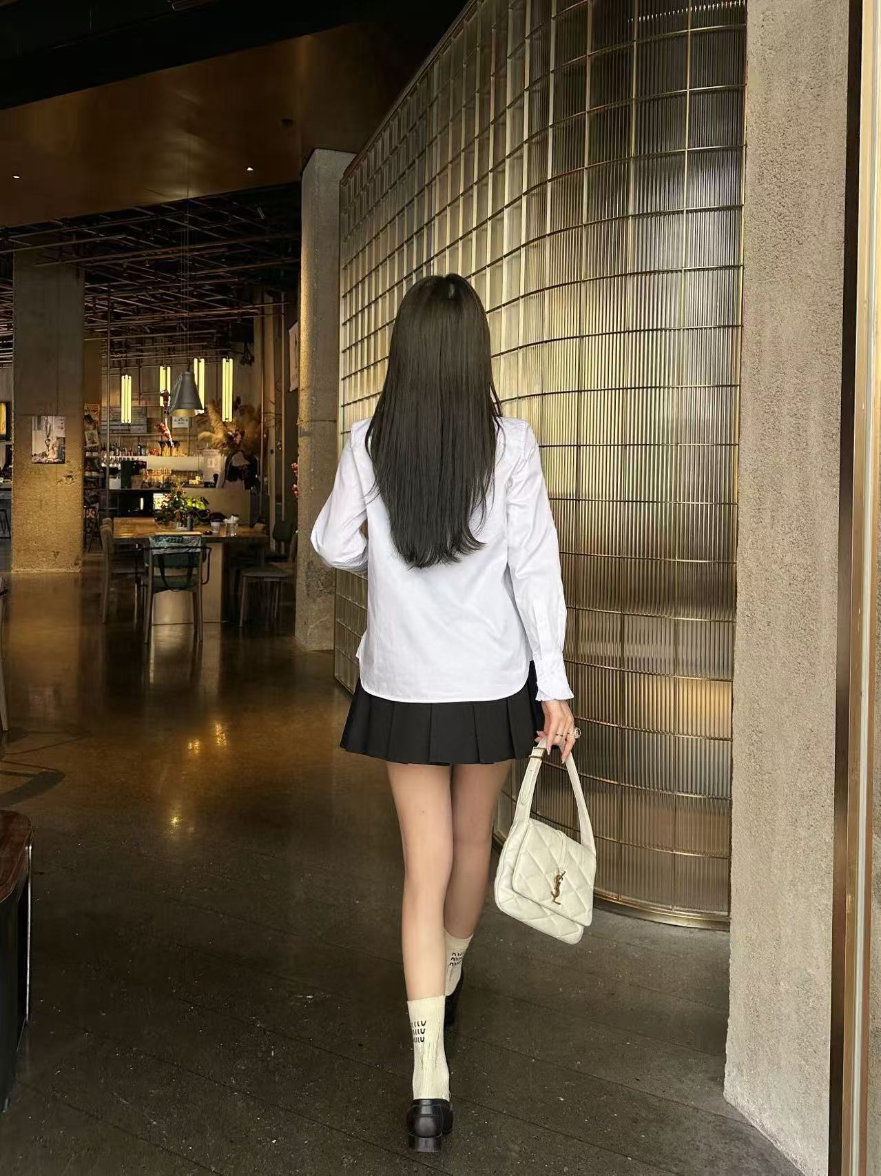 YSL フリル刺繍ロゴシャツ【50％割引+送料無料】