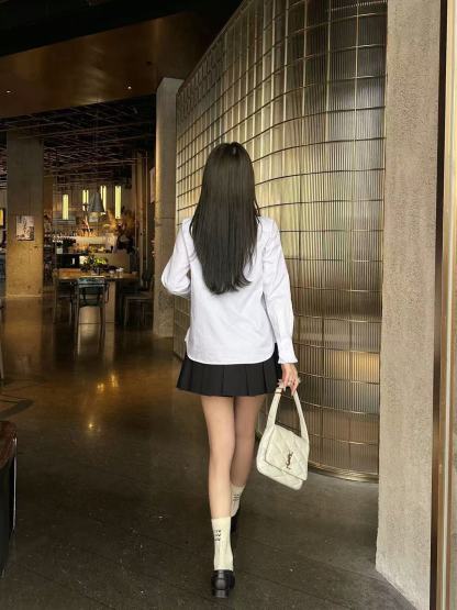 YSL フリル刺繍ロゴシャツ【50％割引+送料無料】