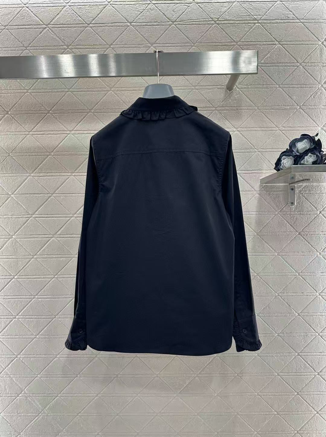 YSL フリル刺繍ロゴシャツ【50％割引+送料無料】