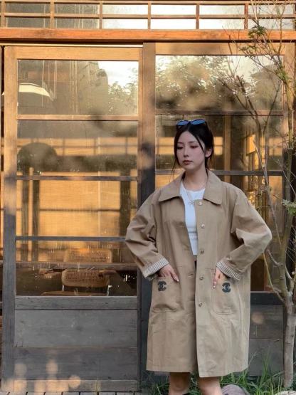 CHANE1 ダブルC 2ポケットトレンチコート【50％割引+送料無料】