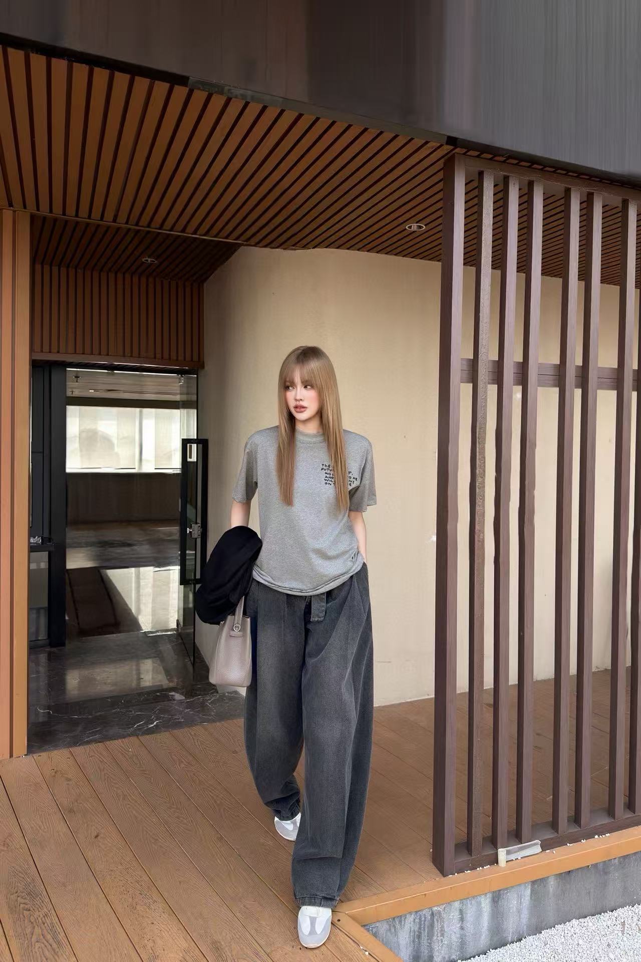 L0WEW シンプルベルトジーンズ【50％割引+送料無料】