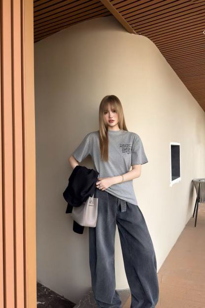 L0WEW シンプルベルトジーンズ【50％割引+送料無料】