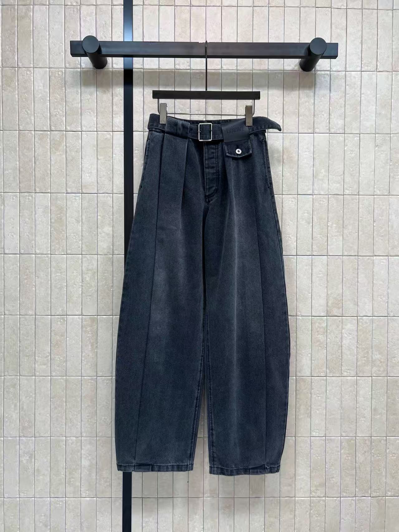 L0WEW シンプルベルトジーンズ【50％割引+送料無料】