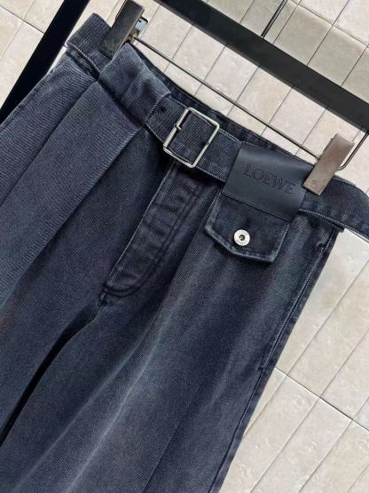 L0WEW シンプルベルトジーンズ【50％割引+送料無料】