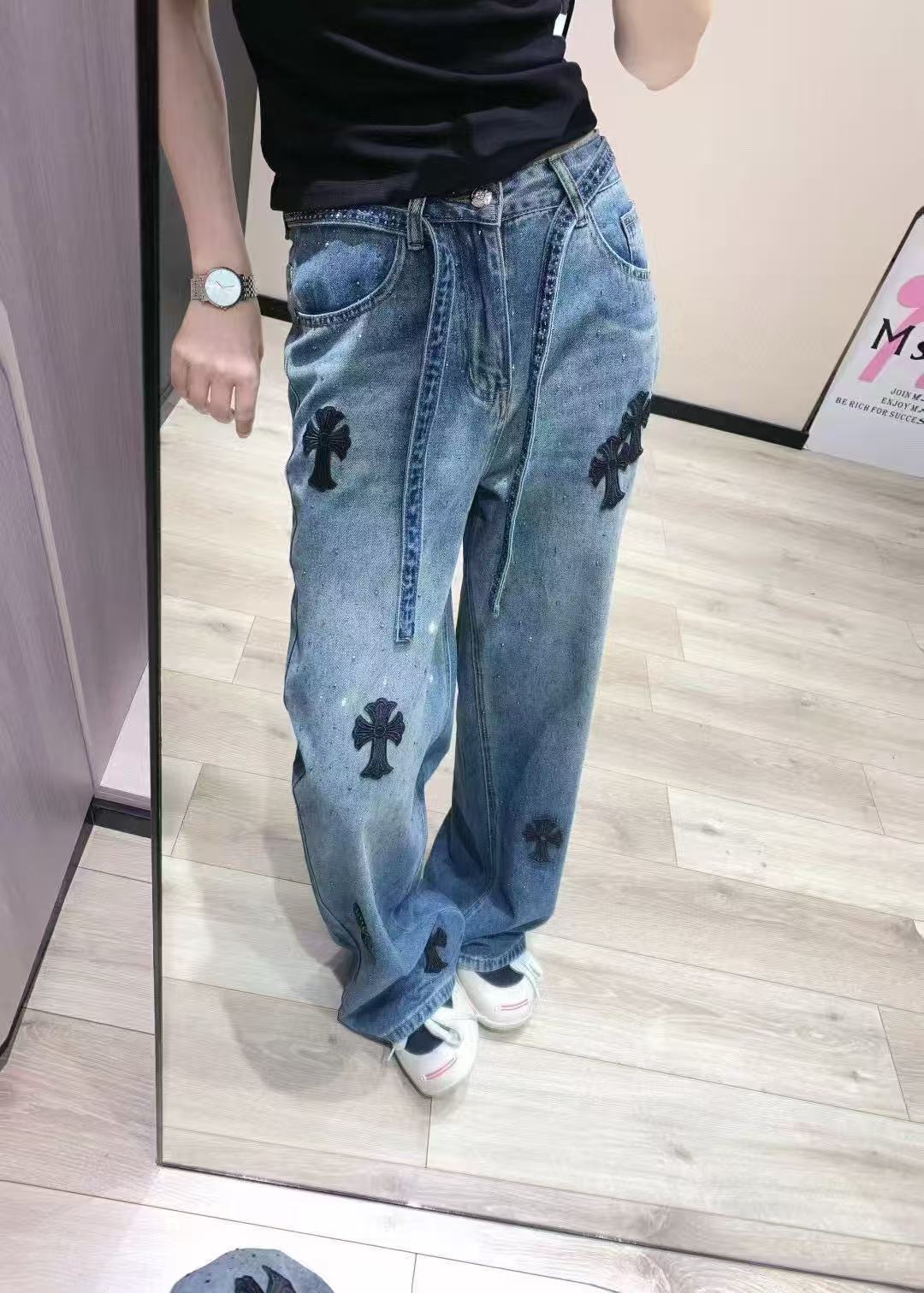 Chr0me Hearts刺繍デニムパンツ【50％割引+送料無料】