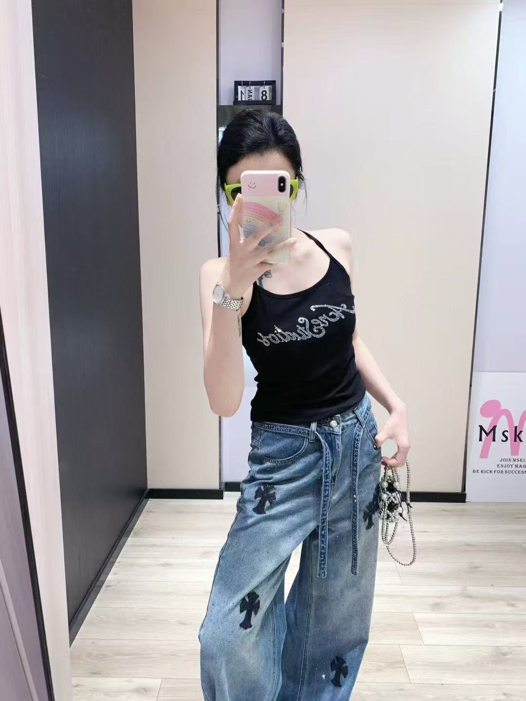 Chr0me Hearts刺繍デニムパンツ【50％割引+送料無料】