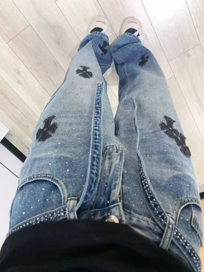 Chr0me Hearts刺繍デニムパンツ【50％割引+送料無料】