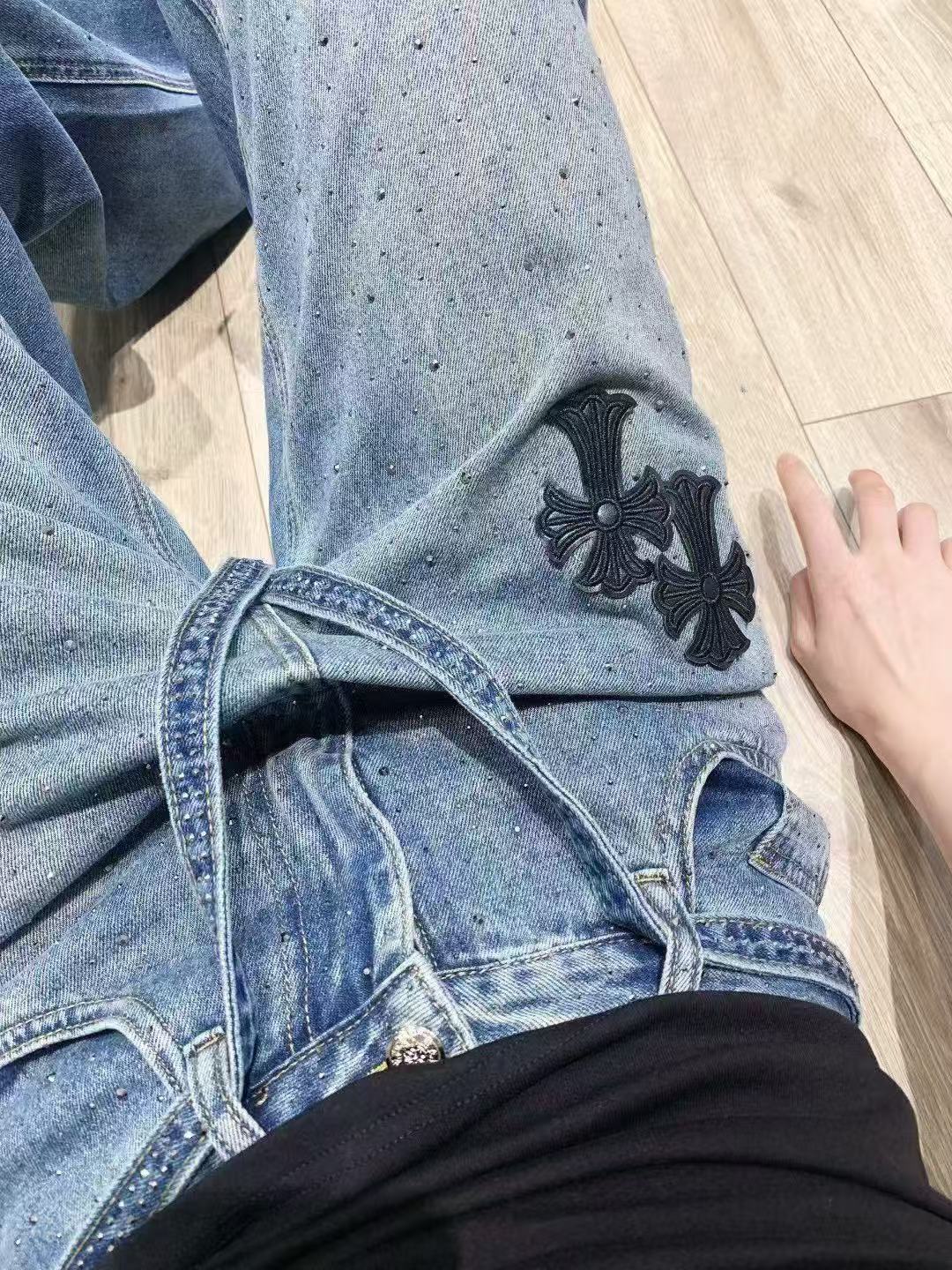 Chr0me Hearts刺繍デニムパンツ【50％割引+送料無料】