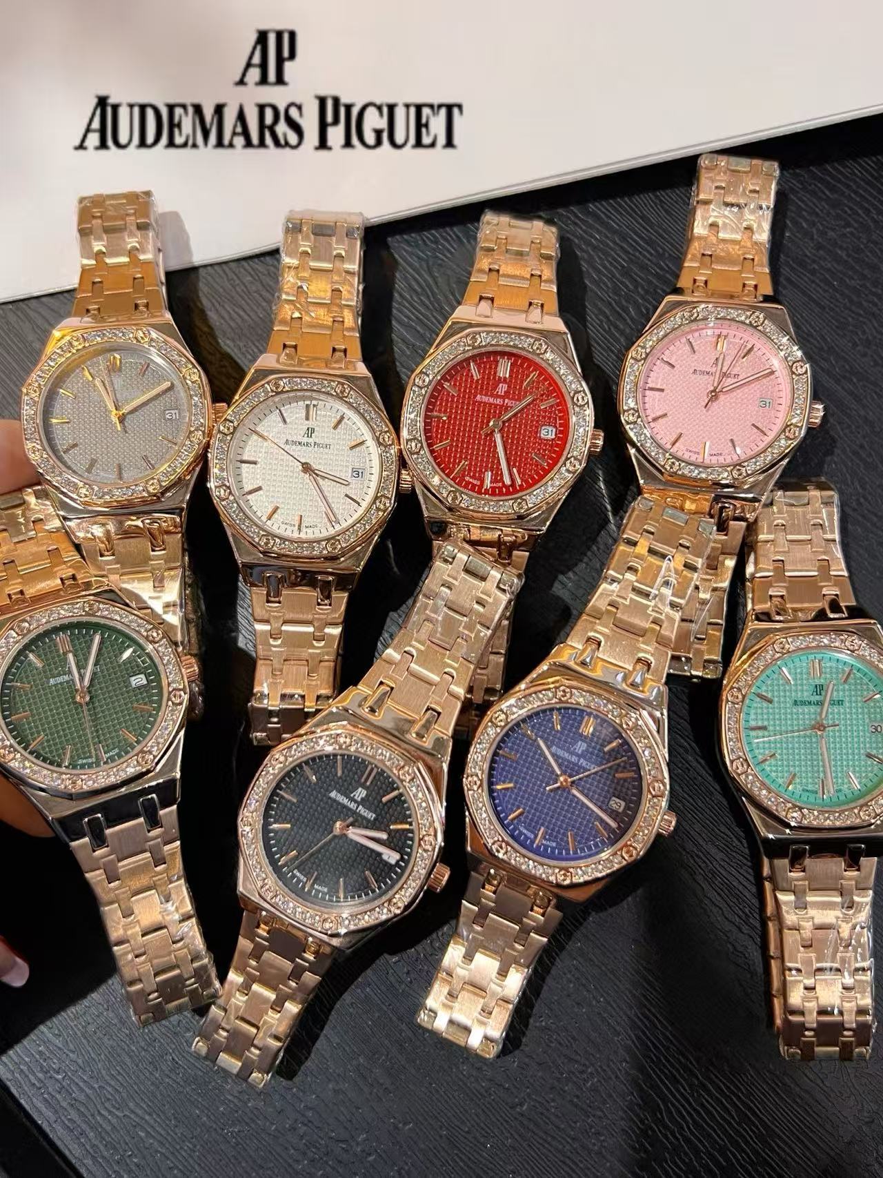 Audemarsp1gue八角形のダイヤモンドスチールブレスレットレディース腕時計【50％割引+送料無料】