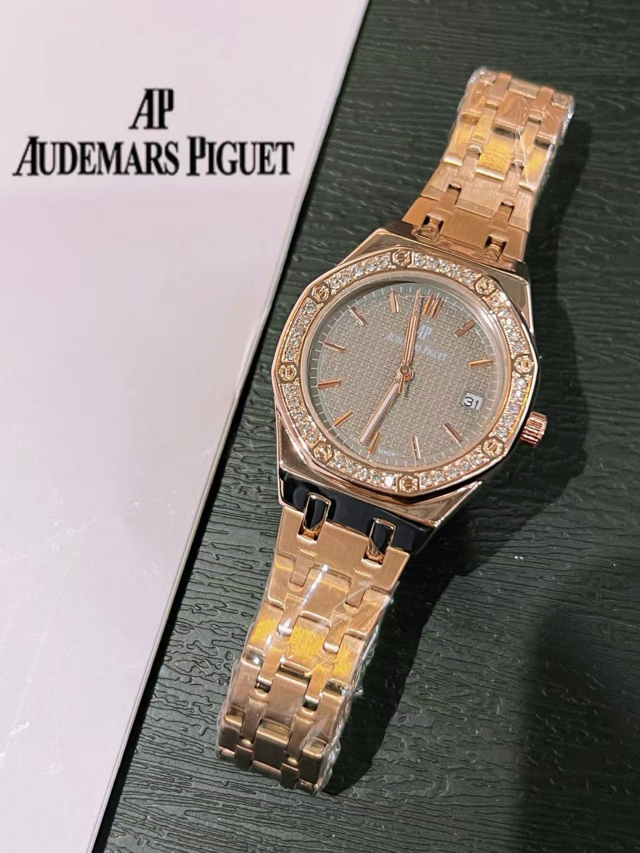 Audemarsp1gue八角形のダイヤモンドスチールブレスレットレディース腕時計【50％割引+送料無料】