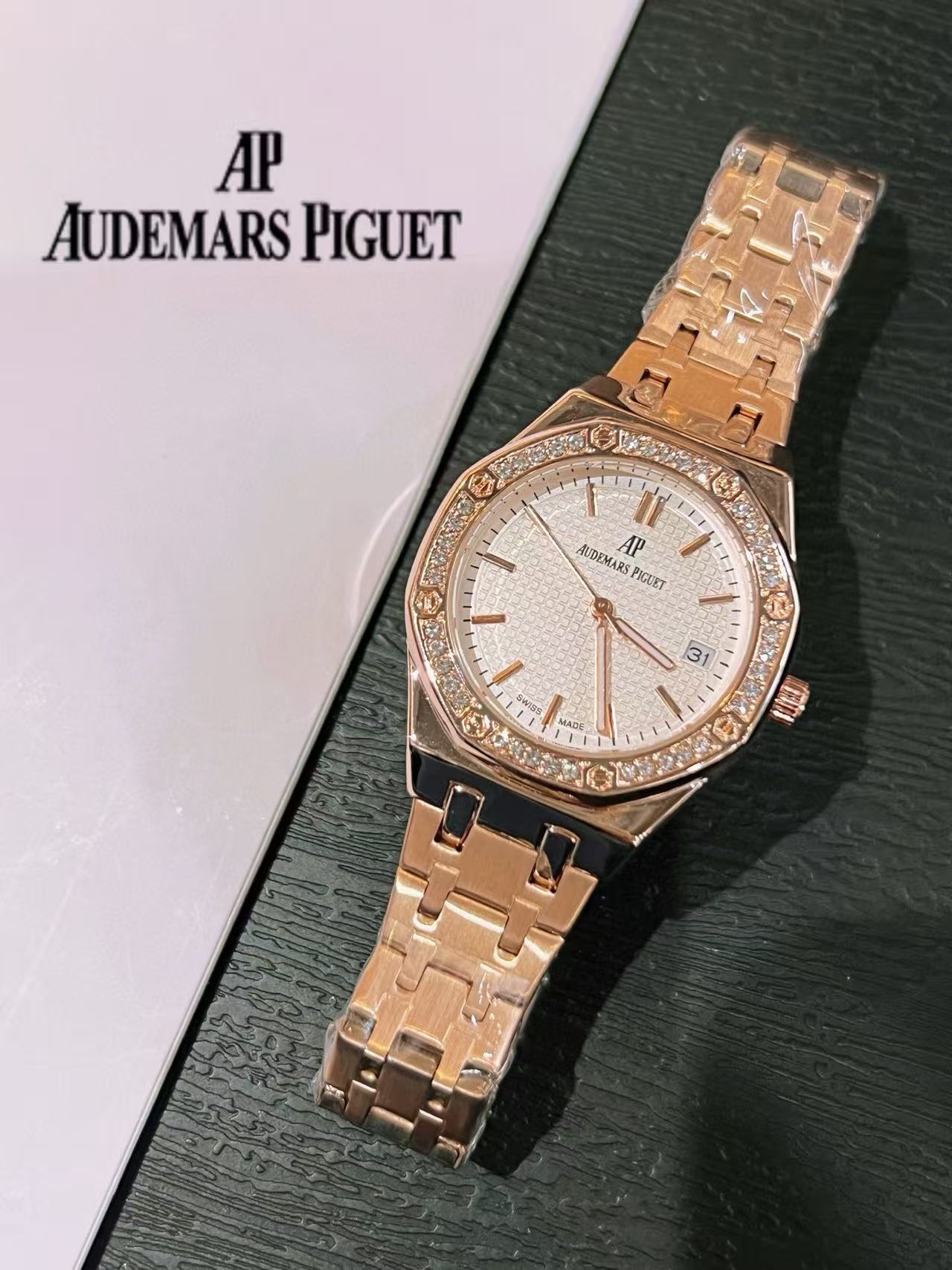 Audemarsp1gue八角形のダイヤモンドスチールブレスレットレディース腕時計【50％割引+送料無料】
