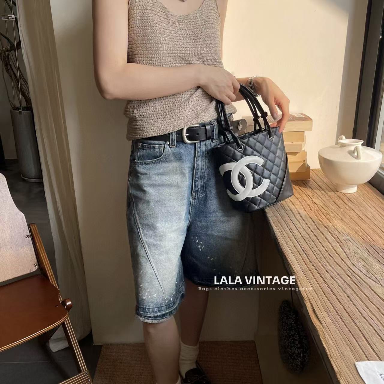 CHANE1 ダブルC ハンドバッグ【50％割引+送料無料】