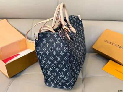 LVデニムプリントトートバッグ【50％割引+送料無料】