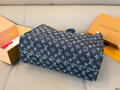 LVデニムプリントトートバッグ【50％割引+送料無料】