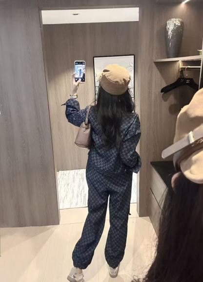 GUCC1 ジャカードデニムジャケット + パンツ ツーピースセット【50％割引+送料無料】