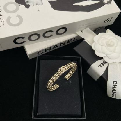 CHANE1 ダブルCビーズ ダイヤモンドバングル【50％割引+送料無料】