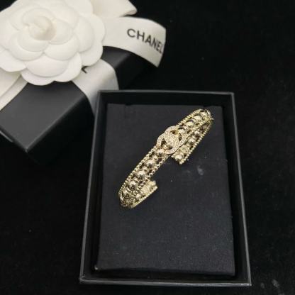CHANE1 ダブルCビーズ ダイヤモンドバングル【50％割引+送料無料】